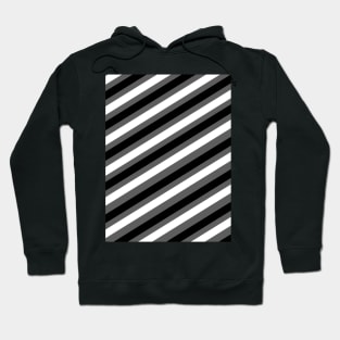 black, white, grey diagonal stripes Hoodie